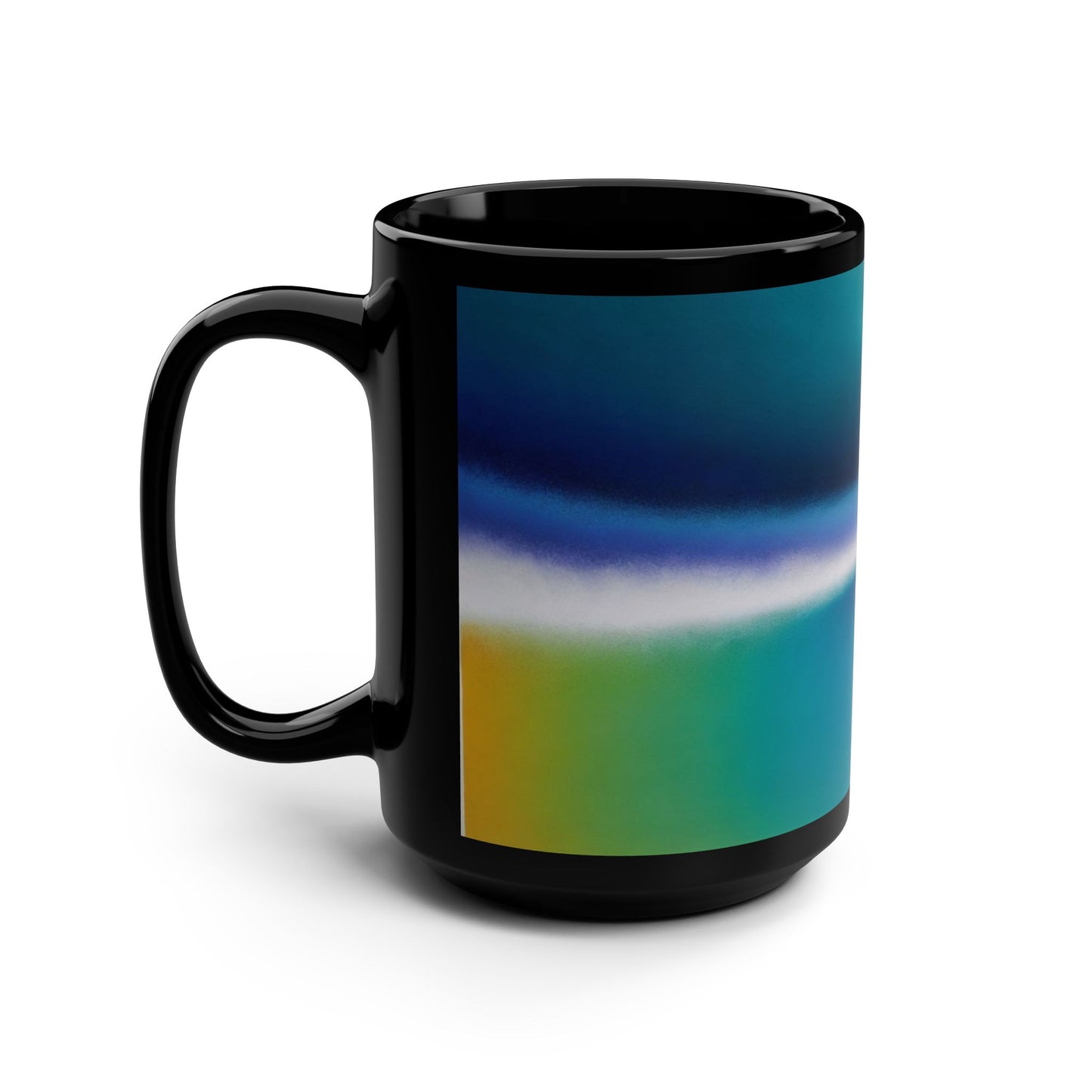 Colorful Abstract Mug, 15oz Black Mug