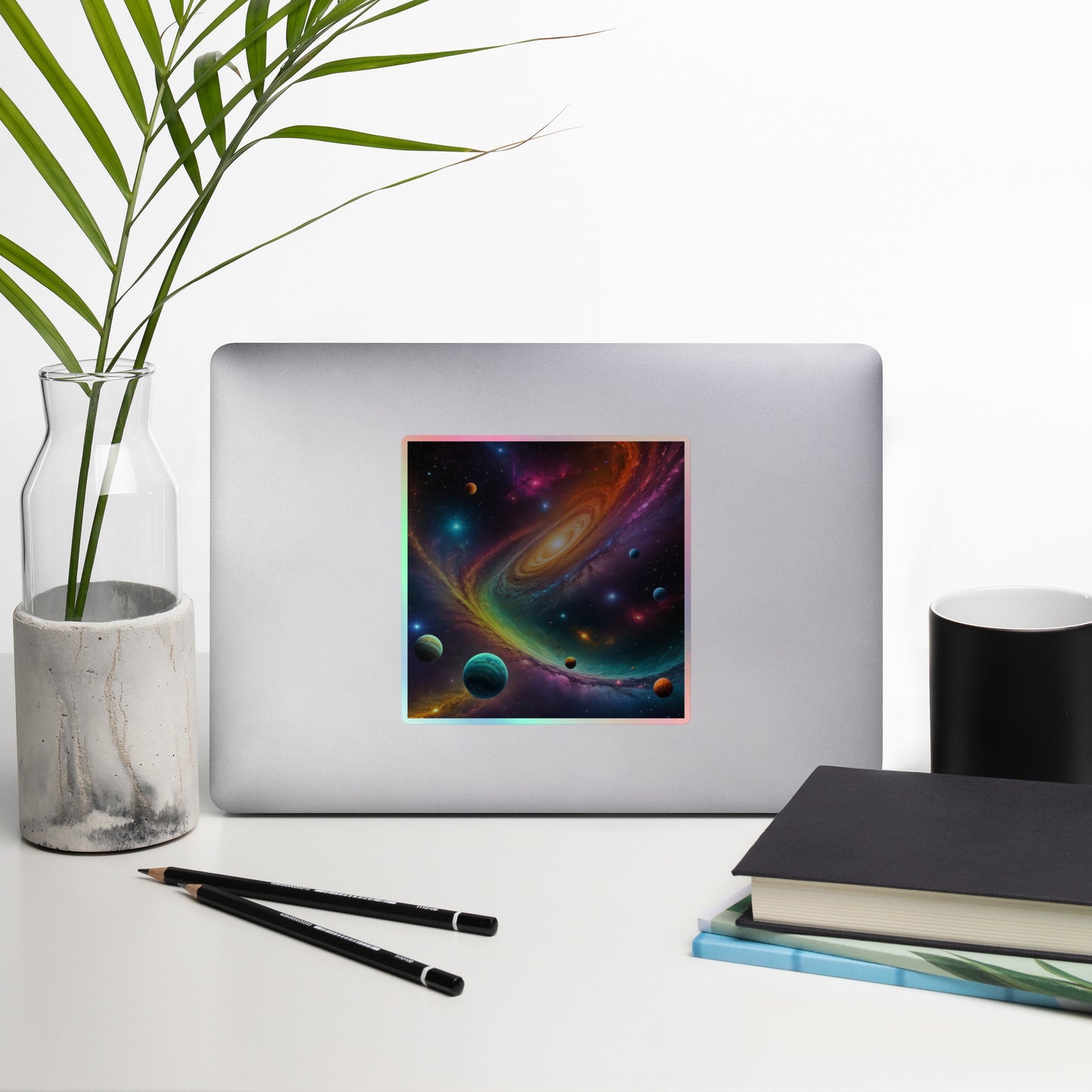 Embossed Galaxy Holographic Stickers Artistic Creatives