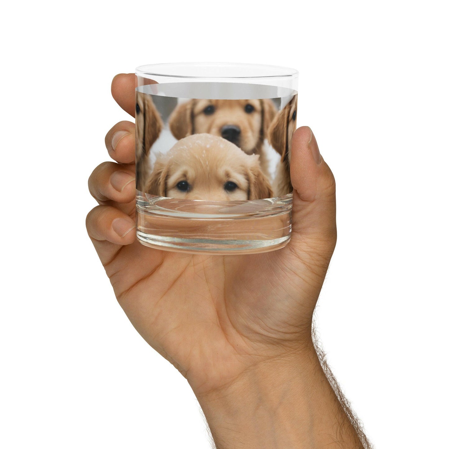 Cute Puppies Rocks glass Artistic Creatives