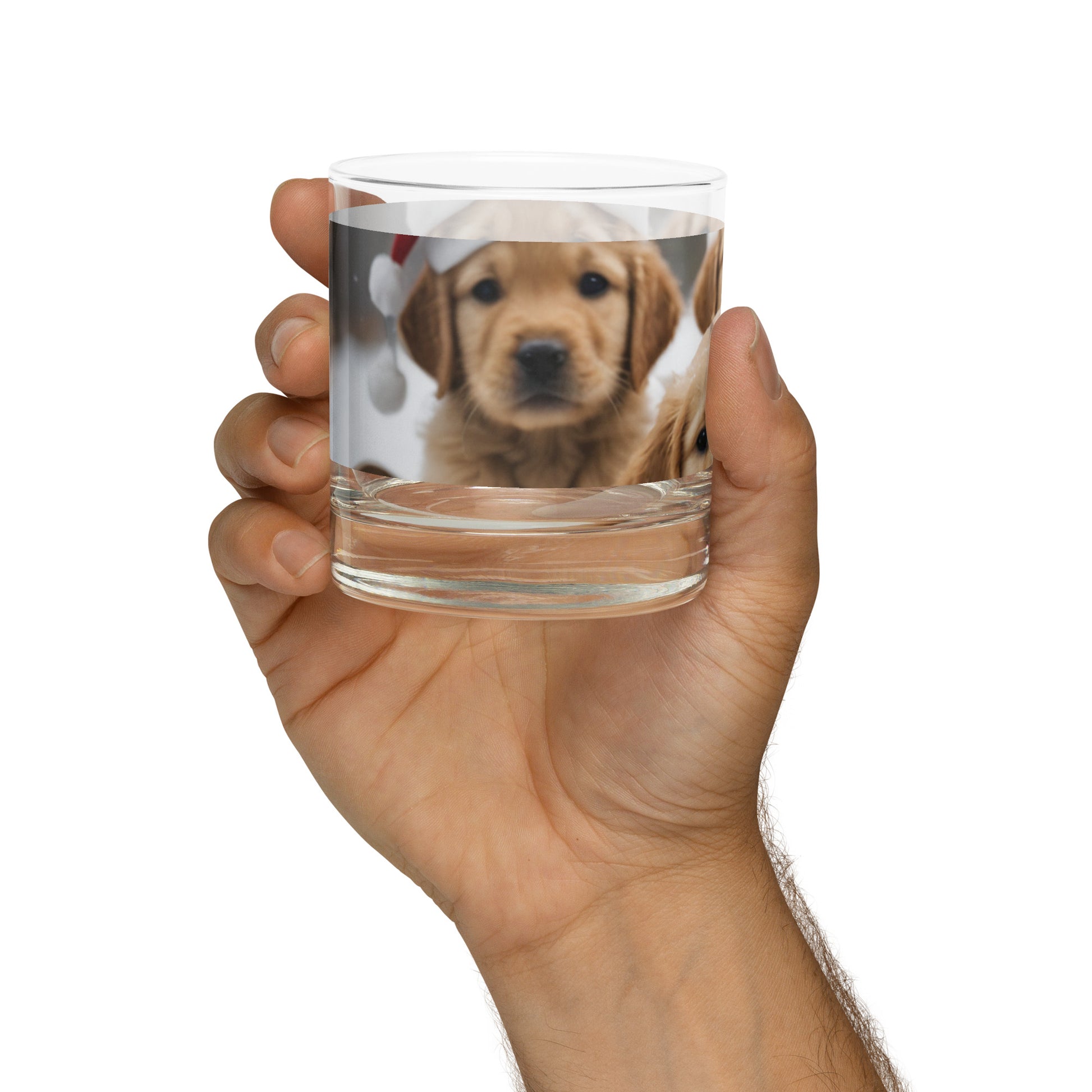 Cute Puppies Rocks glass Artistic Creatives